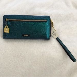 Fossil RFID Logan Zip Wallet (Iridescent)